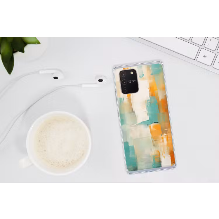 Kunst - Abstract - Blauw - Wit Telefoonhoesje Samsung Galaxy S10 Lite klein -oordopS10Lite
