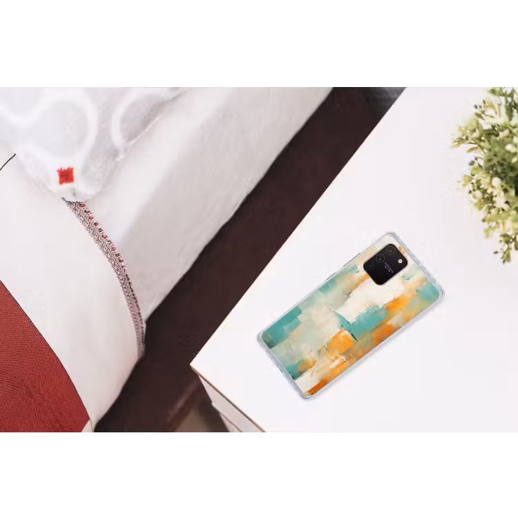 Kunst - Abstract - Blauw - Wit Telefoonhoesje Samsung Galaxy S10 Lite klein -kamerS10Lite