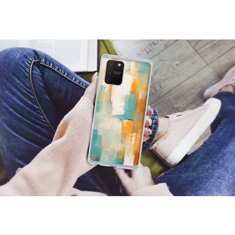 Kunst - Abstract - Blauw - Wit Telefoonhoesje Samsung Galaxy S10 Lite klein -handS10Lite