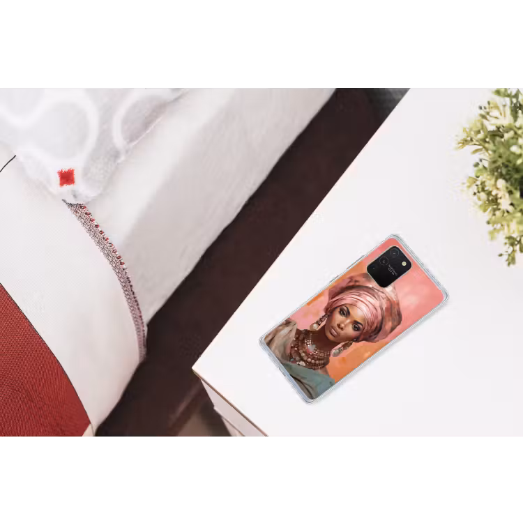 Kunst - Vrouw - Roze - Sieraden - Portret Telefoonhoesje Samsung Galaxy S10 Lite klein -kamerS10Lite