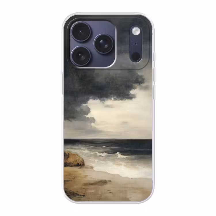 Kust - Golven - Rots - Storm Telefoonhoesje iPhone 17 Pro klein -3d