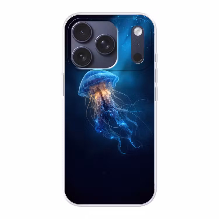 Kwal - Lichtgevend - Tentakels - Blauw Telefoonhoesje iPhone 17 Pro klein -3d