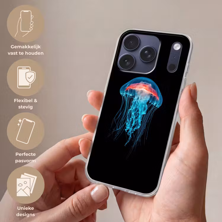 Kwal - Tentakels - Blauw - Licht Telefoonhoesje iPhone 17 Pro klein -sfeer3_NL
