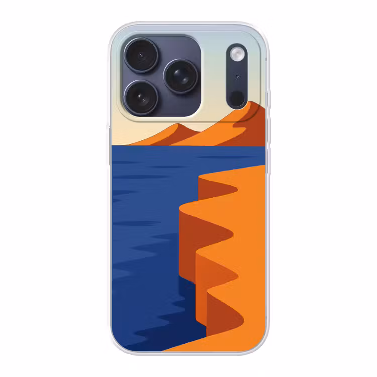 Landschap - Bergen - Zon - Zee Telefoonhoesje iPhone 17 Pro klein -3d