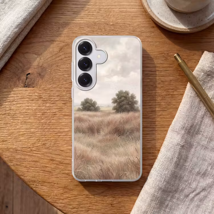 Landschap - Minimalistisch - Beige Telefoonhoesje Samsung Galaxy S26 klein -sfeer1