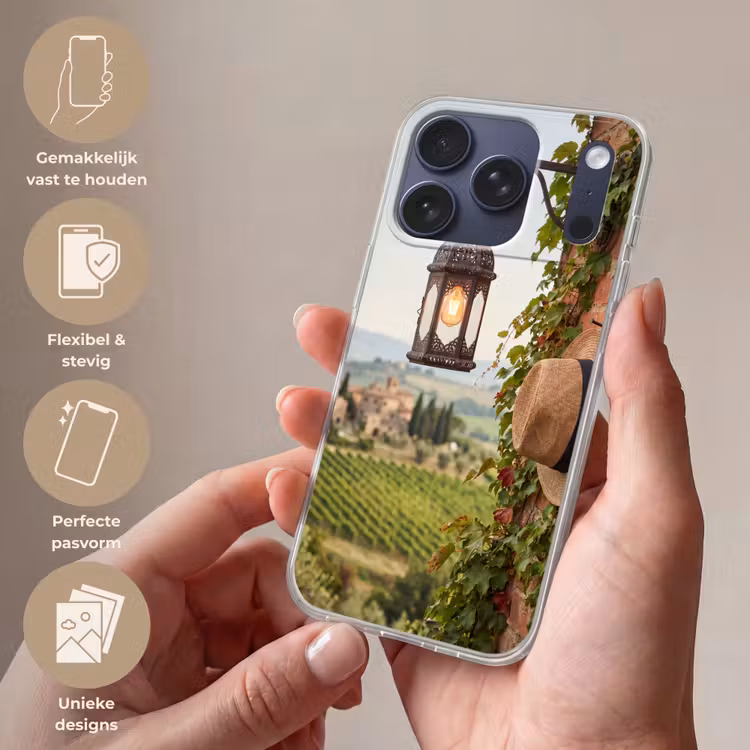 Lantaarn - Wijngaard - Landschap - Italiaans Telefoonhoesje iPhone 17 Pro klein -sfeer3_NL