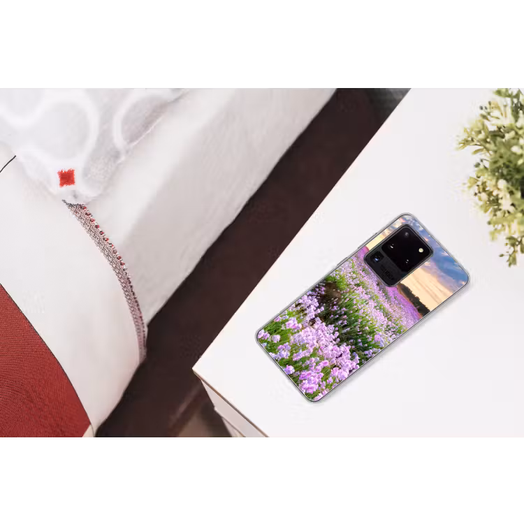 Lavendel - Bloemen - Zonsondergang - Paars - Weide Telefoonhoesje Samsung Galaxy S20 Ultra klein -kamerS20Ultra