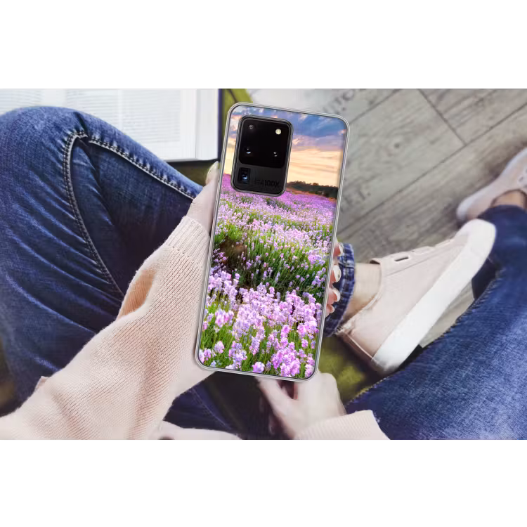 Lavendel - Bloemen - Zonsondergang - Paars - Weide Telefoonhoesje Samsung Galaxy S20 Ultra klein -handS20Ultra