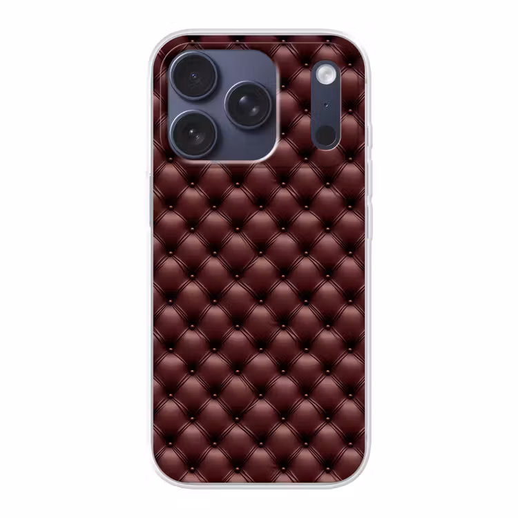 Leer - Patroon - Bordeaux Telefoonhoesje iPhone 17 Pro klein 878 -3d