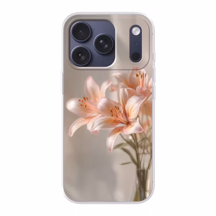 Lelies - Meeldraden - Roze - Wazig Telefoonhoesje iPhone 17 Pro klein -3d