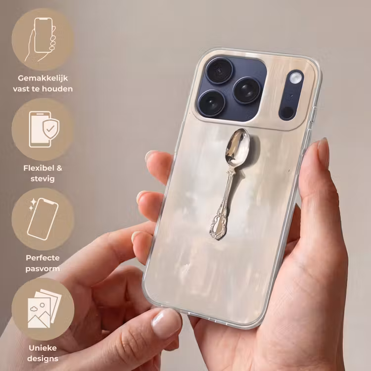 Lepel - Verf - Zilver Telefoonhoesje iPhone 17 Pro klein -sfeer3_NL