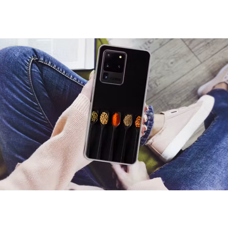 Lepels - Specerijen - Zwart - Kruiden - Rustiek Telefoonhoesje Samsung Galaxy S20 Ultra klein -handS20Ultra