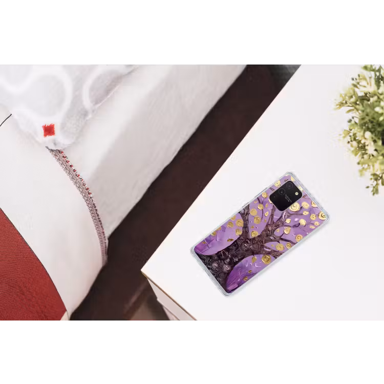 Levensboom - Boom - Paars - Goud - Modern Telefoonhoesje Samsung Galaxy S10 Lite klein -kamerS10Lite