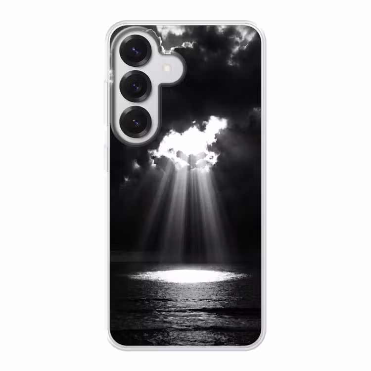 Licht - Wolken - Zee - Zwart-wit - Natuur Telefoonhoesje Samsung Galaxy S26 klein -3d