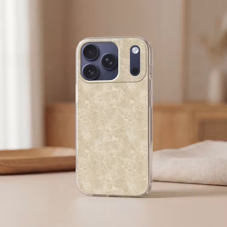Lichtbeige - Marmer - Diffusie adering Telefoonhoesje iPhone 17 Pro klein 878 -sfeer2