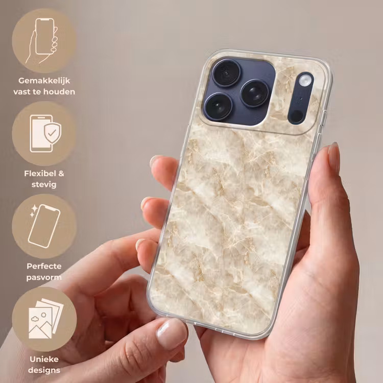 Lichtbeige - Onyx - Subtiel Telefoonhoesje iPhone 17 Pro klein 878 -sfeer3_NL