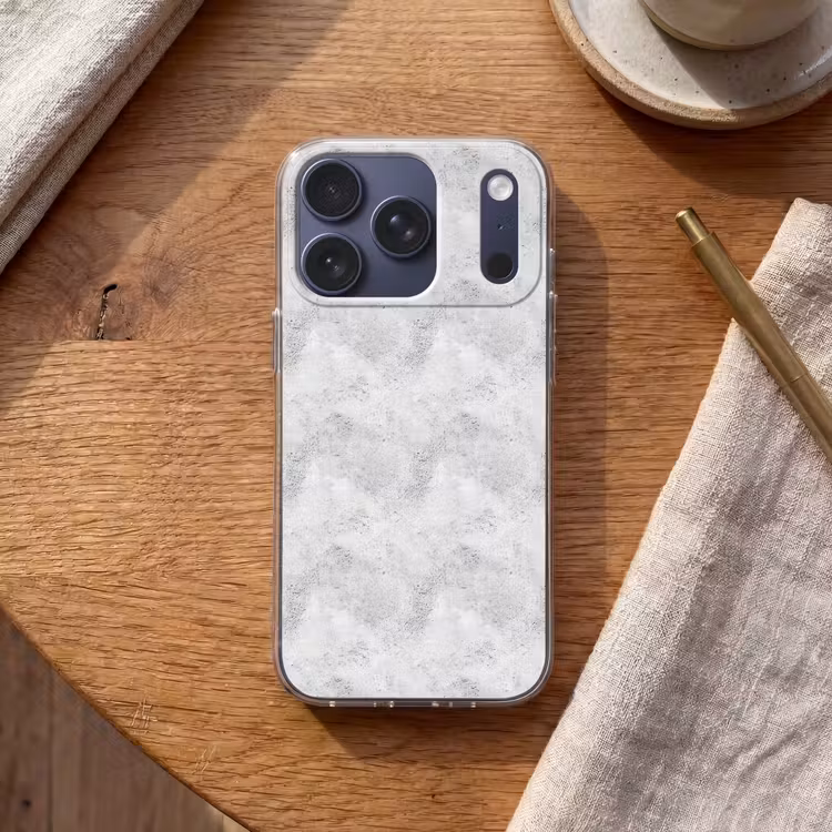 Lichtgrijs - Ruw - Subtiel Telefoonhoesje iPhone 17 Pro klein 878 -sfeer1