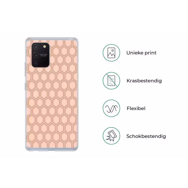 Lichtroze - Patroon - Symmetrisch Telefoonhoesje Samsung Galaxy S10 Lite klein 364 -specsS10Lite