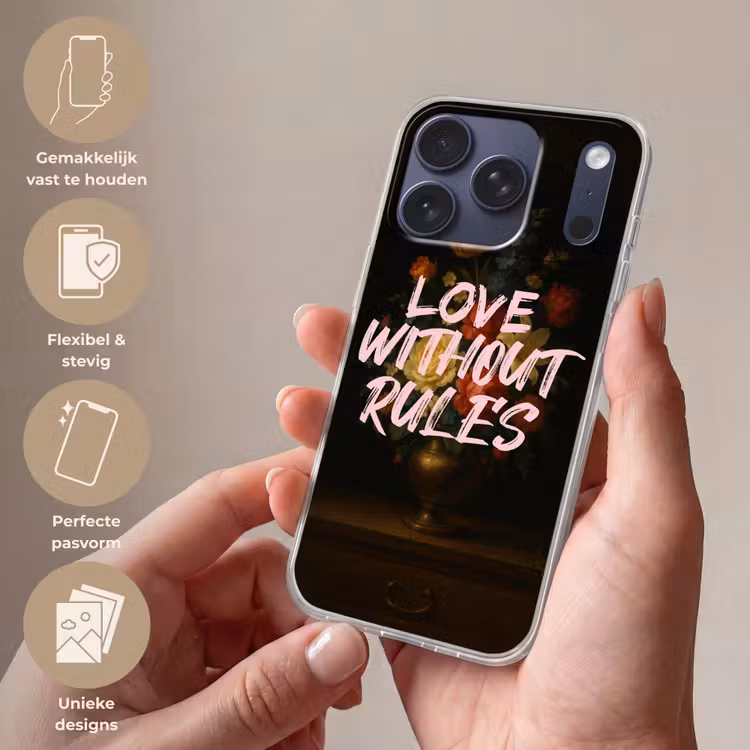 Liefde - Modern - Bloemen Telefoonhoesje iPhone 17 Pro klein -sfeer3_NL