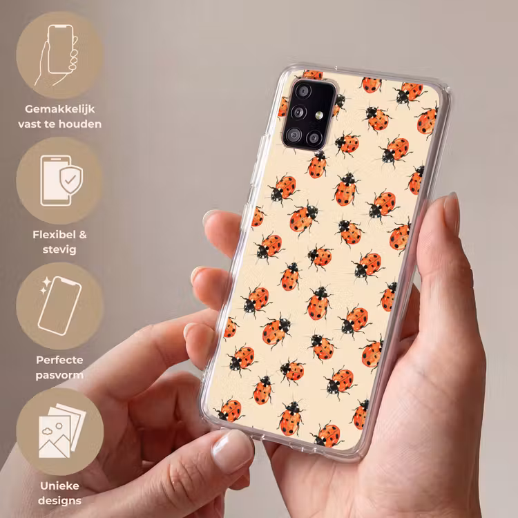 Lieveheersbeestjes - Patroon - Rood Telefoonhoesje Samsung Galaxy A51 5G klein 373 -sfeer3_NL