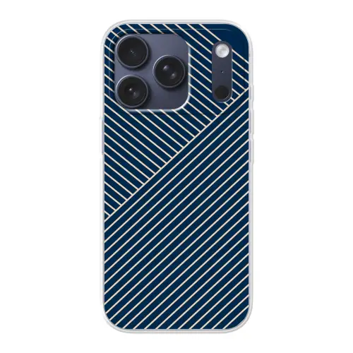 Lijnen - Abstract - Blauw - Wit - Minimalistisch Telefoonhoesje iPhone 17 Pro klein -3d
