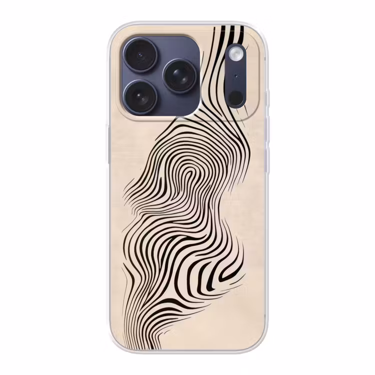 Lijnen - Abstract - Golvend - Zwart Telefoonhoesje iPhone 17 Pro klein -3d