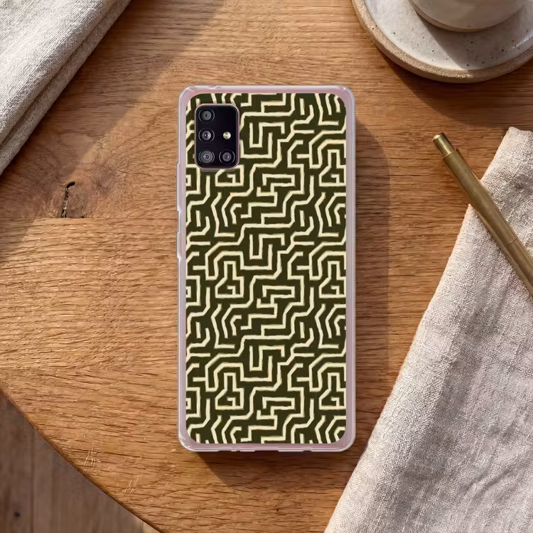 Lijnen - Abstract - Groen Telefoonhoesje Samsung Galaxy A51 5G klein 373 -sfeer1