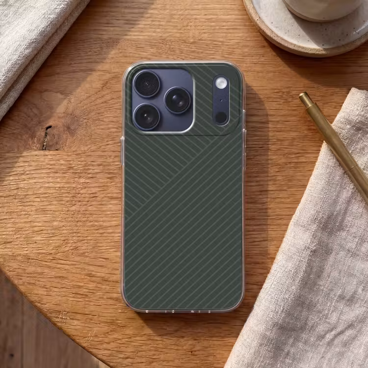 Lijnen - Abstract - Groen - Minimalistisch Telefoonhoesje iPhone 17 Pro klein -sfeer1
