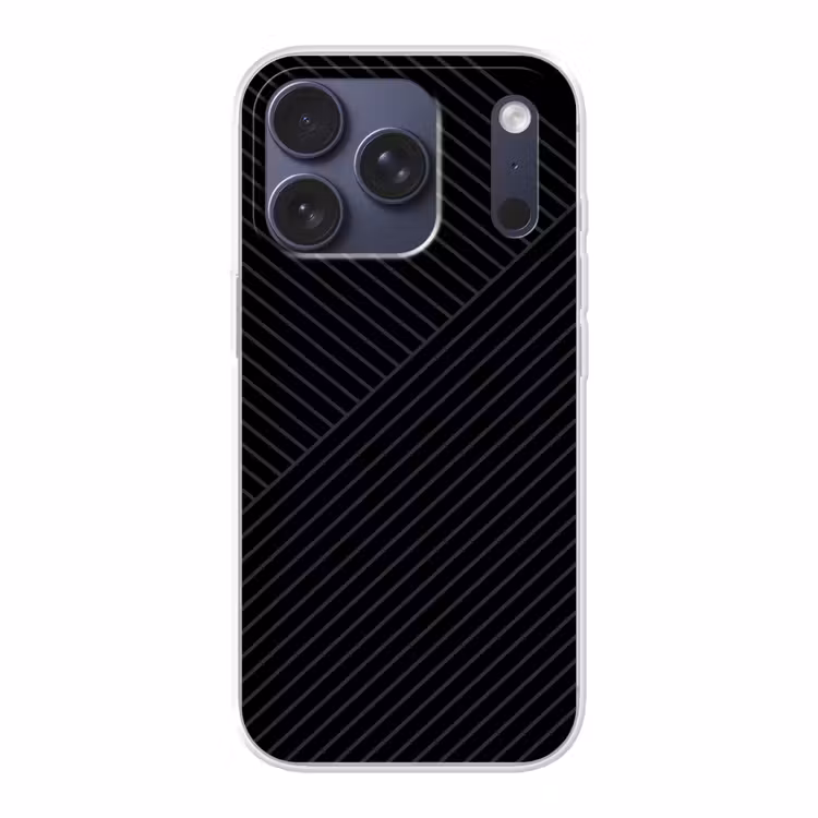 Lijnen - Abstract - Zwart - Grijs - Minimalistisch Telefoonhoesje iPhone 17 Pro klein -3d