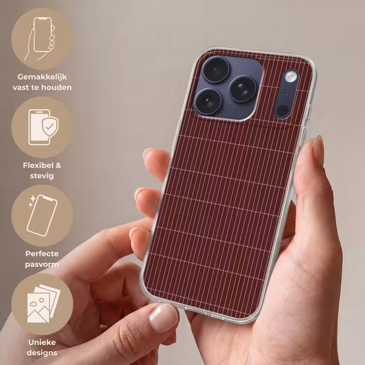 Lijnen - Patroon - Bordeaux Telefoonhoesje iPhone 17 Pro klein 878 -sfeer3_NL