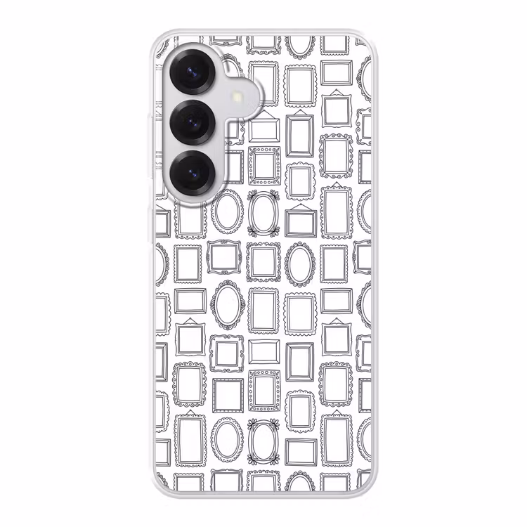 Lijsten - Patroon - Decoratie - Schets - Zwart-wit Telefoonhoesje Samsung Galaxy S26 klein -3d