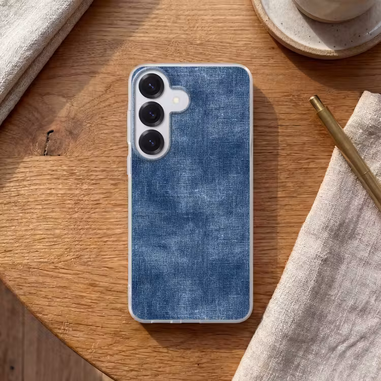 Linnen - Textuur - Patroon - Denim - Rustiek Telefoonhoesje Samsung Galaxy S26 klein 975 -sfeer1