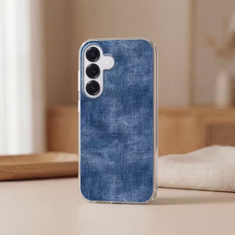 Linnen - Textuur - Patroon - Denim - Rustiek Telefoonhoesje Samsung Galaxy S26 klein 975 -sfeer2