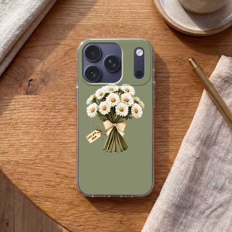 Lint - Boeket - Groen - Quote Telefoonhoesje iPhone 17 Pro klein -sfeer1