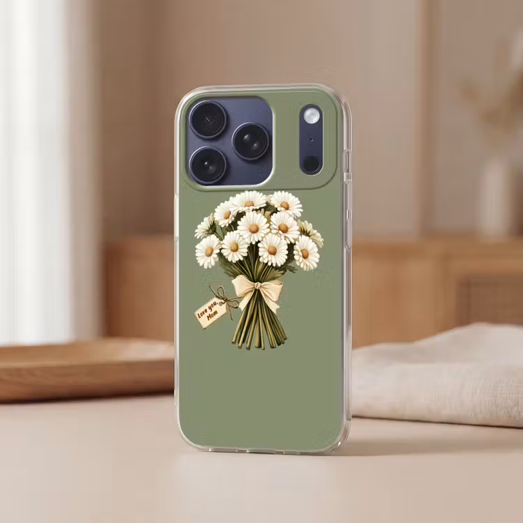 Lint - Boeket - Groen - Quote Telefoonhoesje iPhone 17 Pro klein -sfeer2