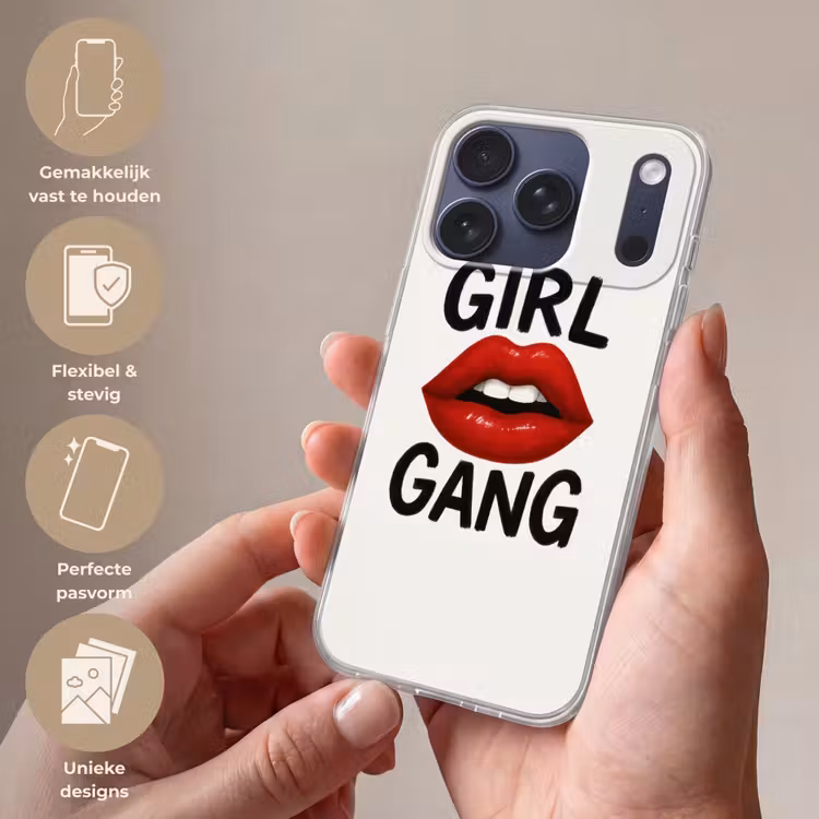 Lip - Girl - Rood - Letters Telefoonhoesje iPhone 17 Pro klein -sfeer3_NL