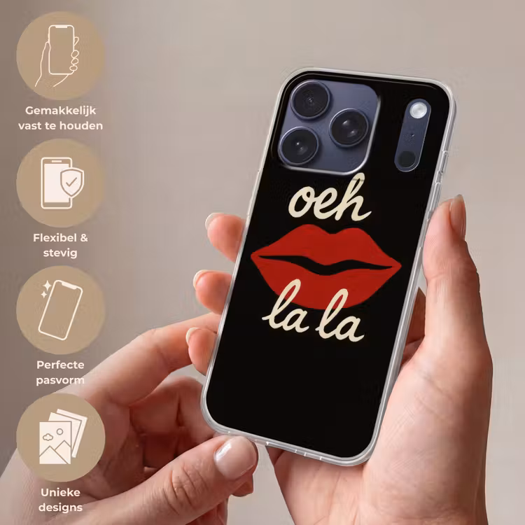 Lip - Rood - Quote Telefoonhoesje iPhone 17 Pro klein -sfeer3_NL