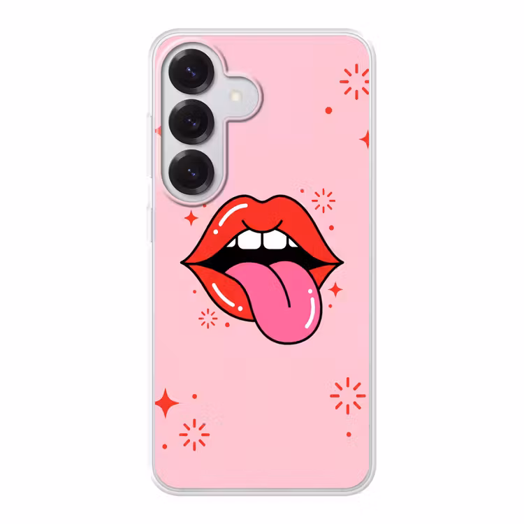 Lippen - Tong - Pop-art - Kleurrijk - Roze Telefoonhoesje Samsung Galaxy S26 klein -3d