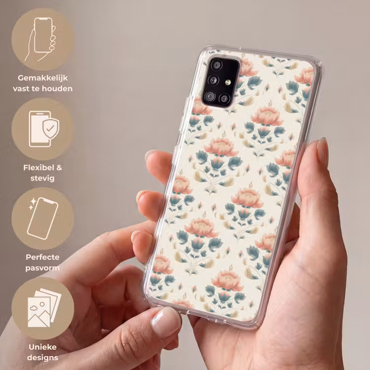 Lotus - Bloemen - Roze Telefoonhoesje Samsung Galaxy A51 5G klein 373 -sfeer3_NL
