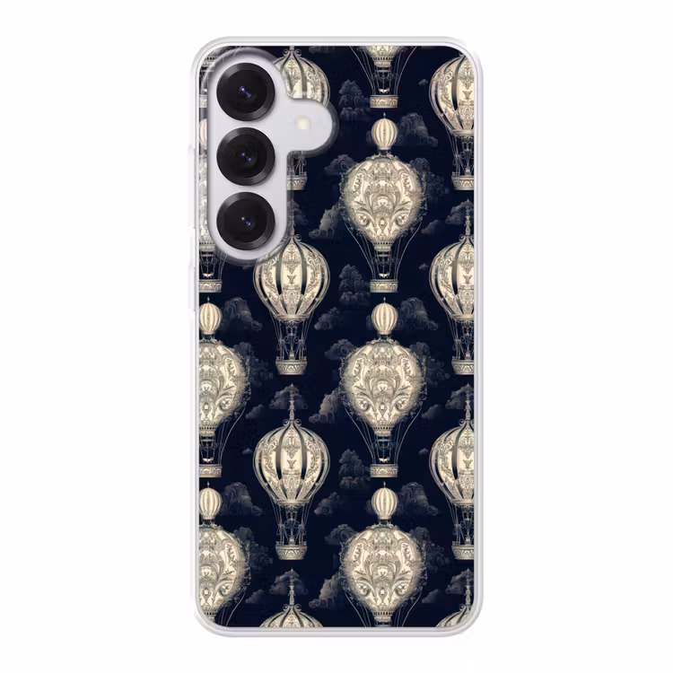 Luchtballonnen - Wolken - Patroon - Donkerblauw Telefoonhoesje Samsung Galaxy S26 klein 975 -3d