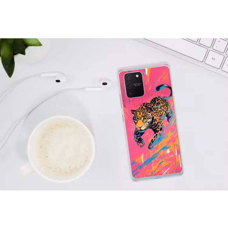 Luipaard - Roze - Oranje - Blauw - Verf Telefoonhoesje Samsung Galaxy S10 Lite klein -oordopS10Lite