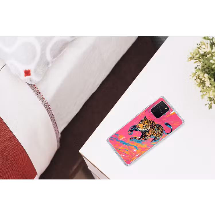 Luipaard - Roze - Oranje - Blauw - Verf Telefoonhoesje Samsung Galaxy S10 Lite klein -kamerS10Lite