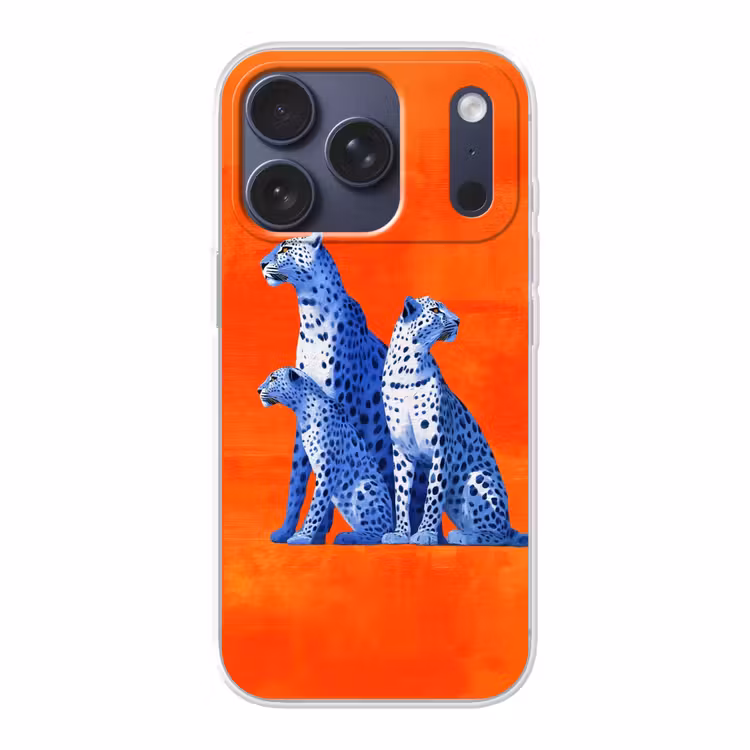 Luipaarden - Stippen - Oranje Telefoonhoesje iPhone 17 Pro klein -3d