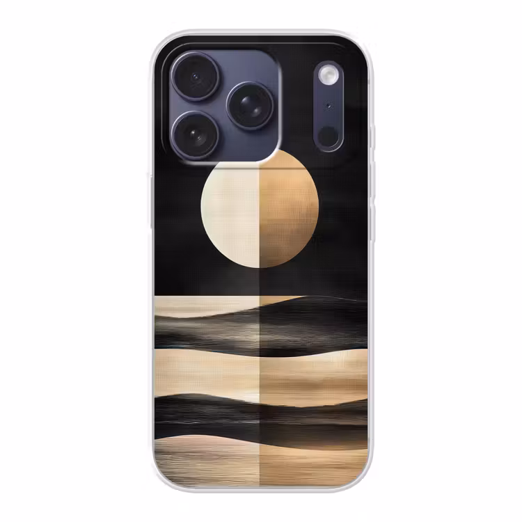 Maan - Cirkel - Goud Telefoonhoesje iPhone 17 Pro klein -3d