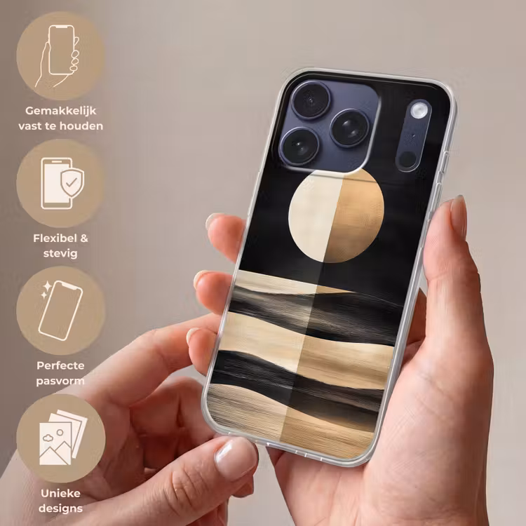 Maan - Cirkel - Goud Telefoonhoesje iPhone 17 Pro klein -sfeer3_NL