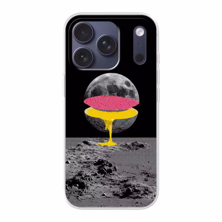 Maan - Geel - Roze - Zwart Telefoonhoesje iPhone 17 Pro klein -3d