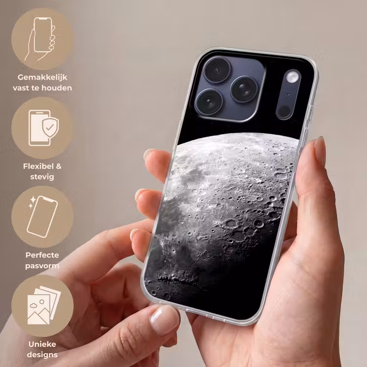 Telefoonhoesje - Maan - Kraters - Ruimte - Maan - Kraters - Ruimte Telefoonhoesje iPhone 17 Pro klein