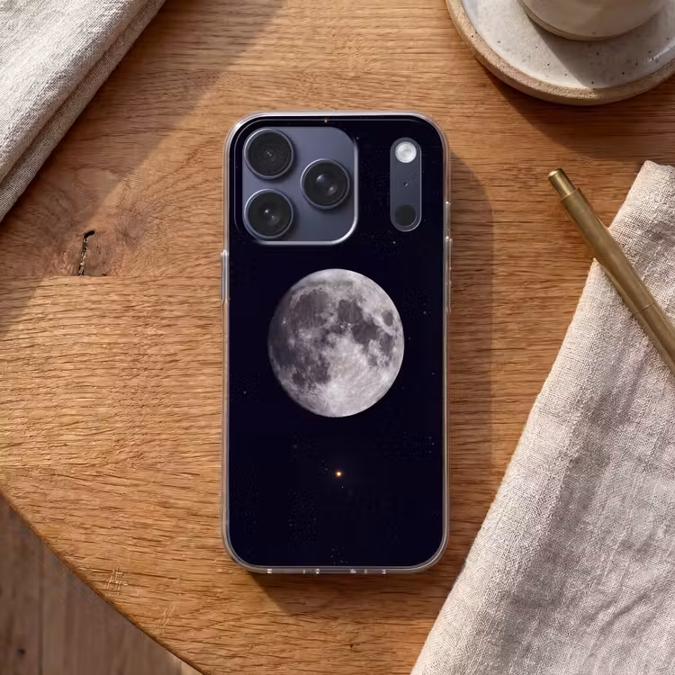 Telefoonhoesje - Maan - Sterren - Ruimte - Maan - Sterren - Ruimte Telefoonhoesje iPhone 17 Pro klein