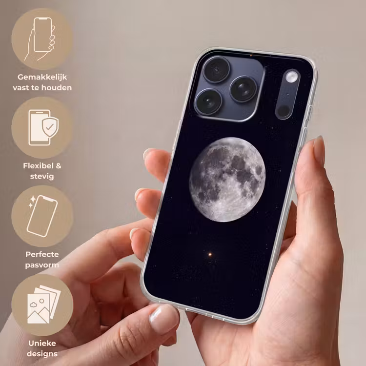 Telefoonhoesje - Maan - Sterren - Ruimte - Maan - Sterren - Ruimte Telefoonhoesje iPhone 17 Pro klein