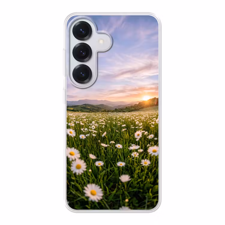 Madelief - Veld - Heuvels - Groen Telefoonhoesje Samsung Galaxy S26 klein -3d